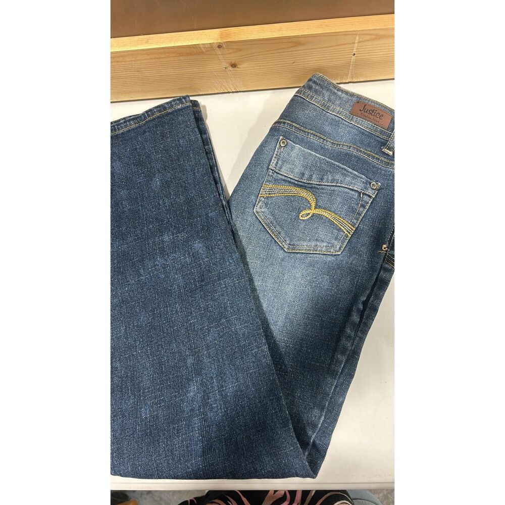 Justice Girls Jeans size 12 1/2  Simple Low Skinny Boot